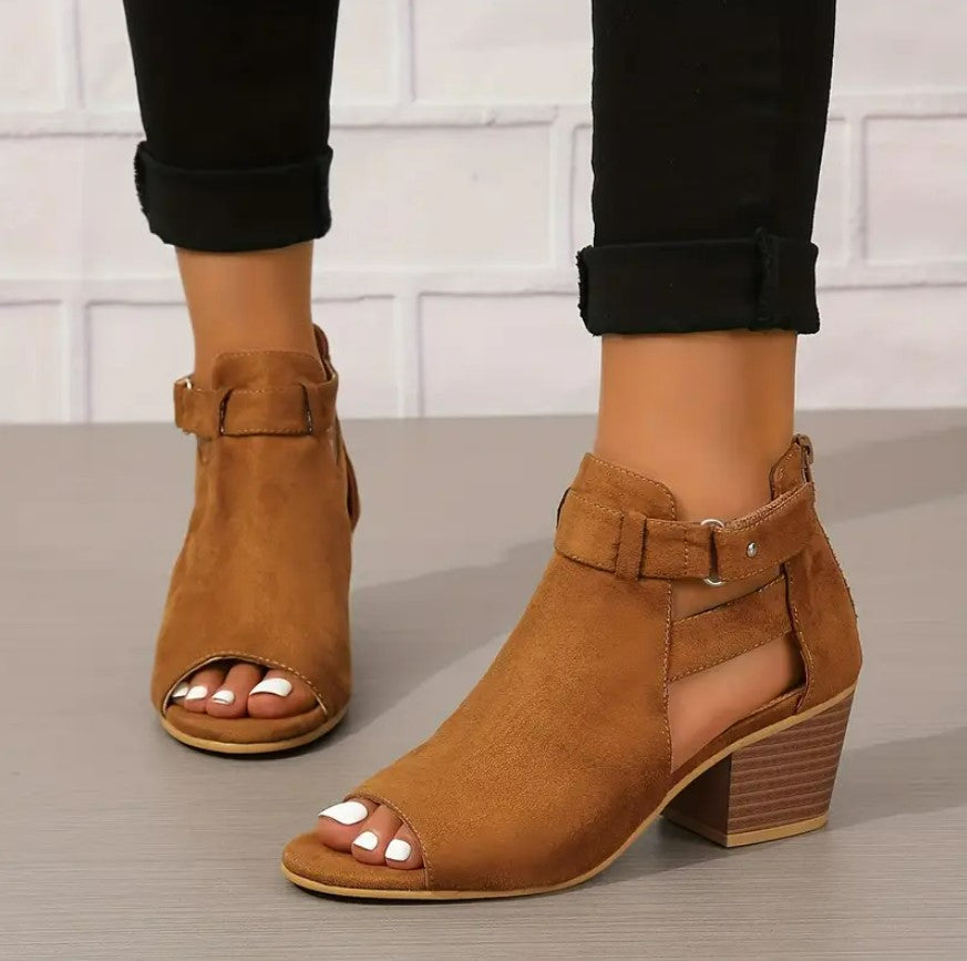 ISABELLA- STYLISH OPEN-TOE BLOCK HEELS