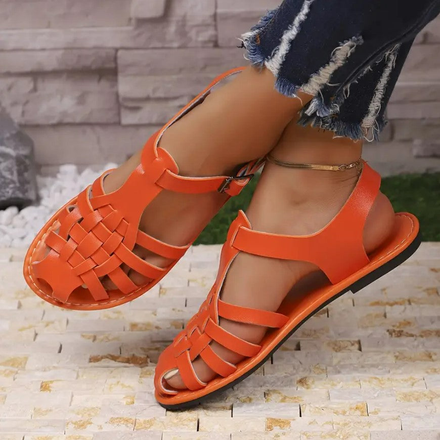 NTOMBI- Braided closed-toe ankle-strap sandals