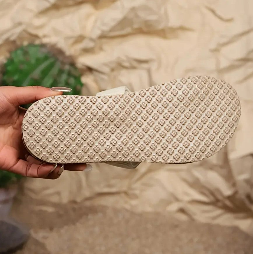 NOKWADI- Crisscross slip-on summer slides