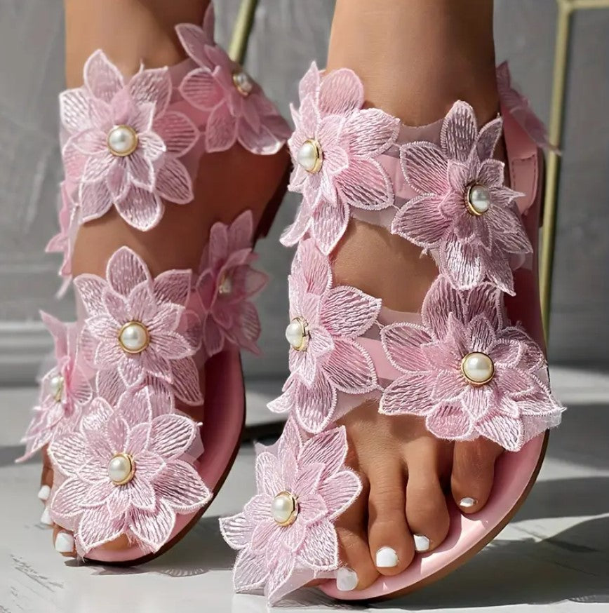 LAILA- Floral toe-loop sandals