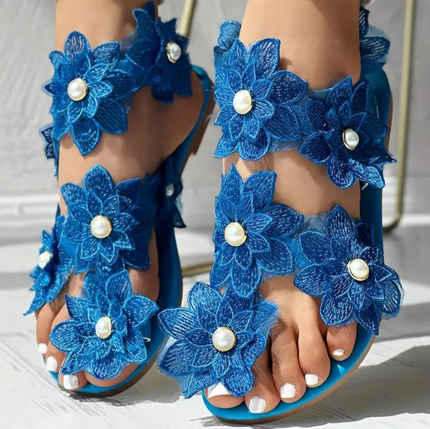 LAILA- Floral toe-loop sandals