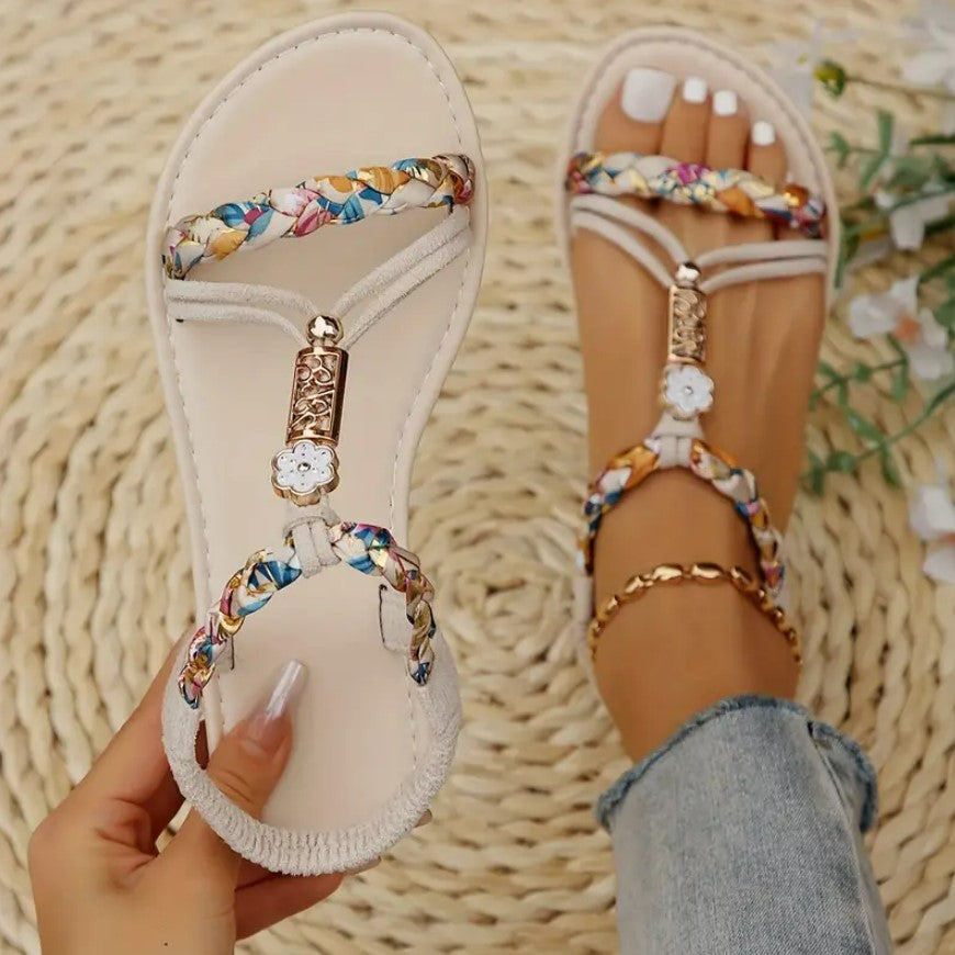 THANDIWE- Braided sandals with ankle adjustment