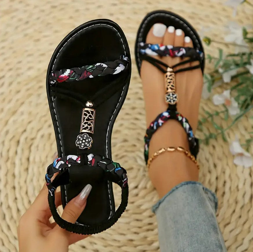 THANDIWE- Braided sandals with ankle adjustment