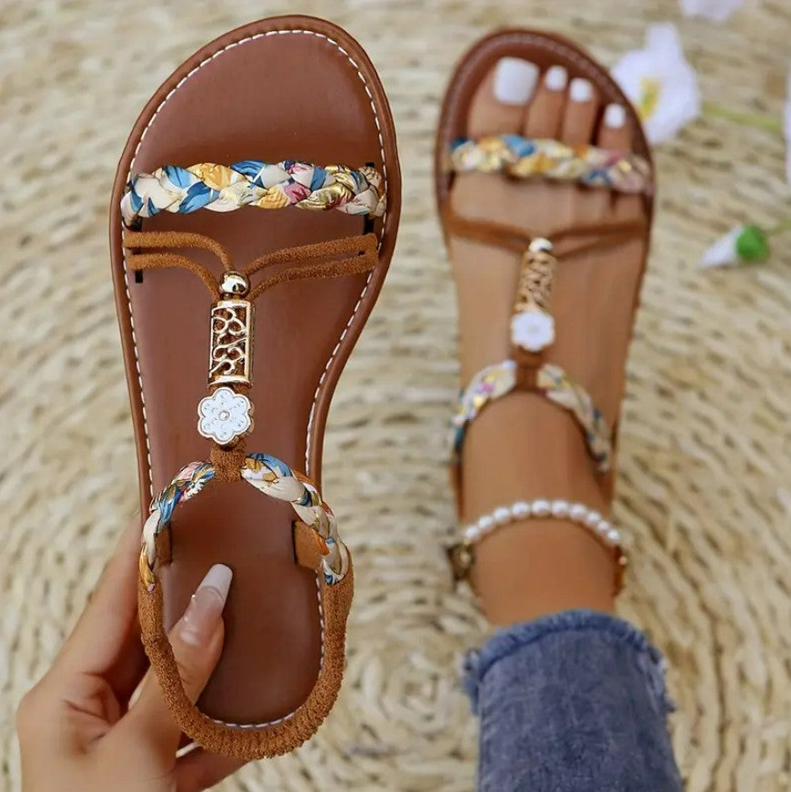THANDIWE- Braided sandals with ankle adjustment