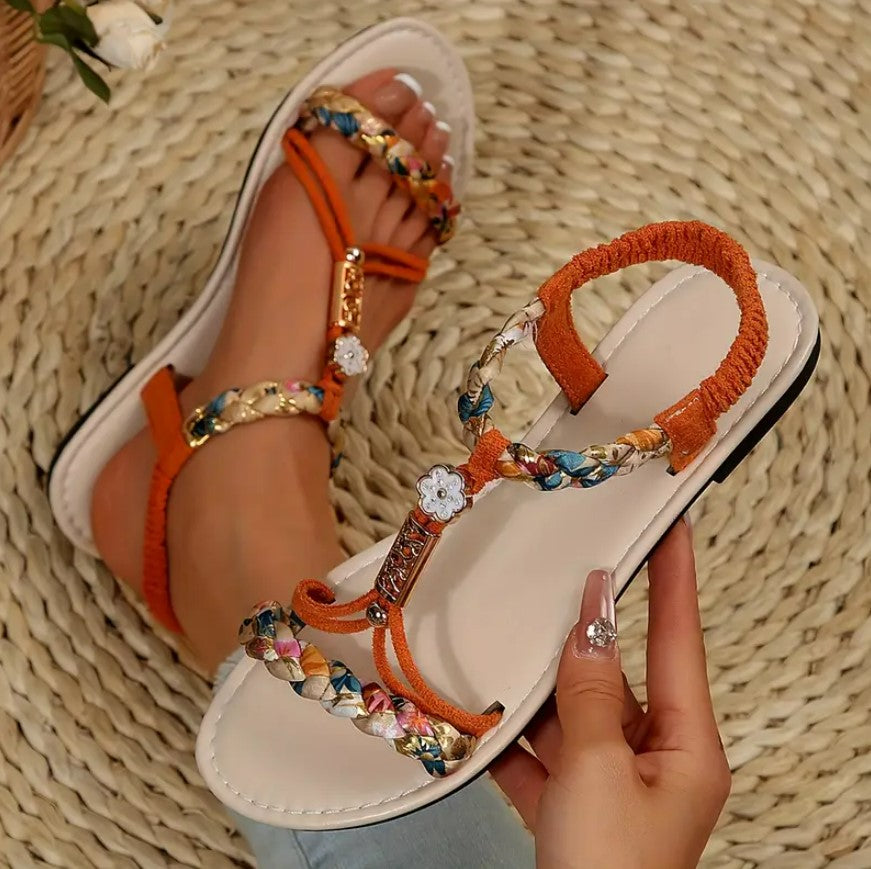 THANDIWE- Braided sandals with ankle adjustment