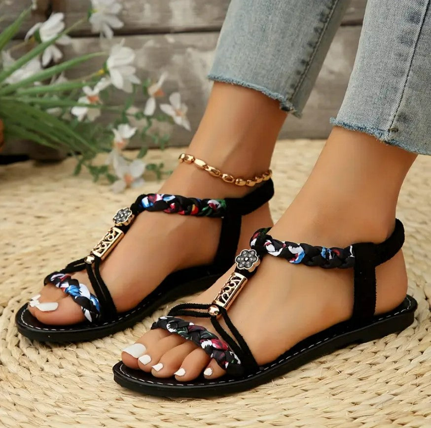 THANDIWE- Braided sandals with ankle adjustment