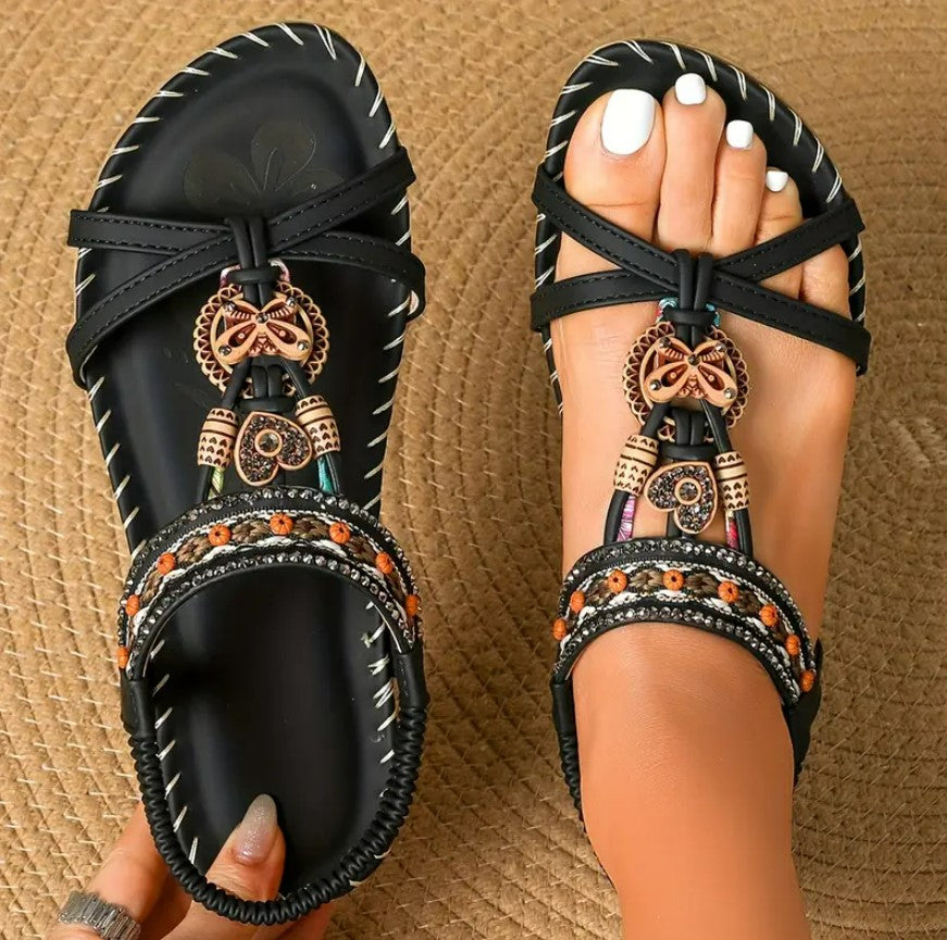 DESTINY- Open-toe elastic strap sandals